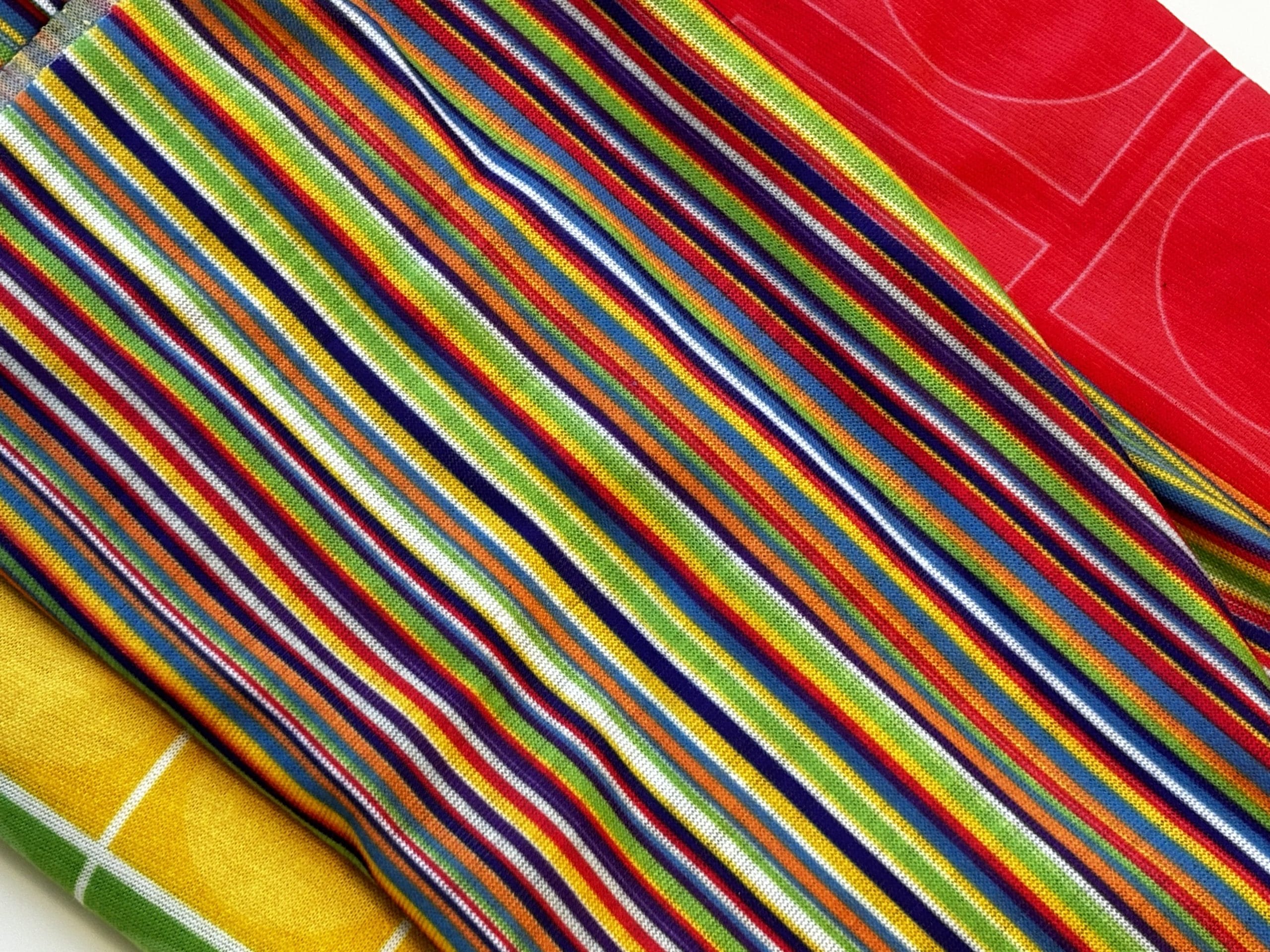 Round Square necktube buff - striped pattern - Image 2