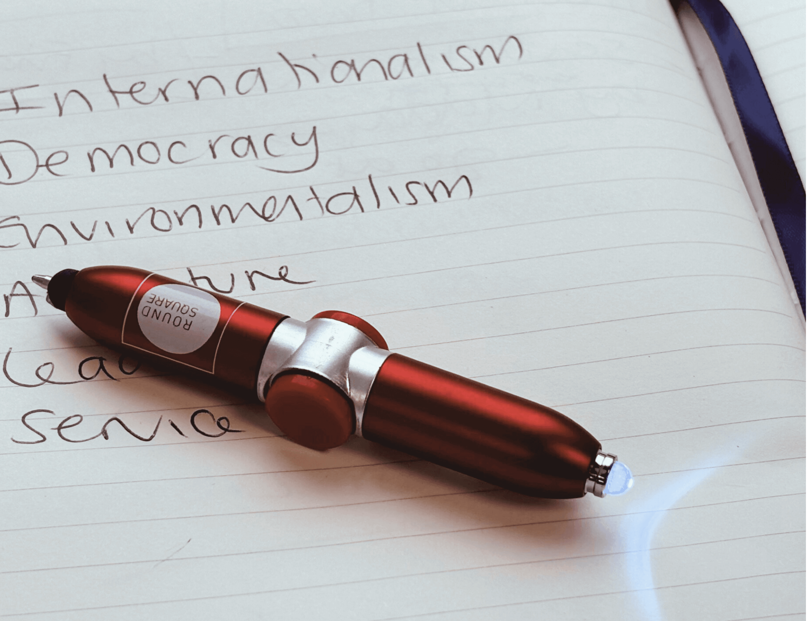 Round Square LED light spinner pens - Image 2