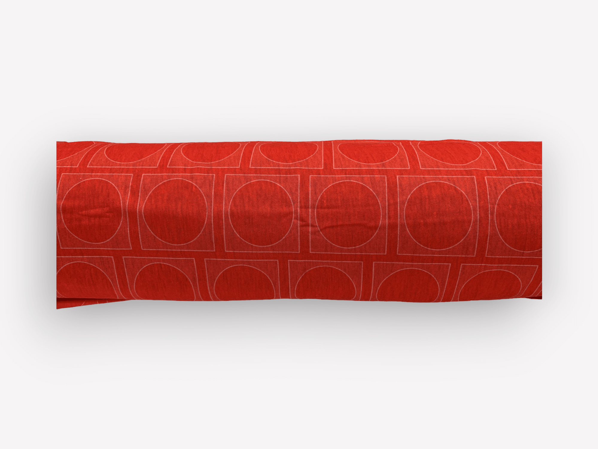 Round Square necktube buff - red pattern - Image 4