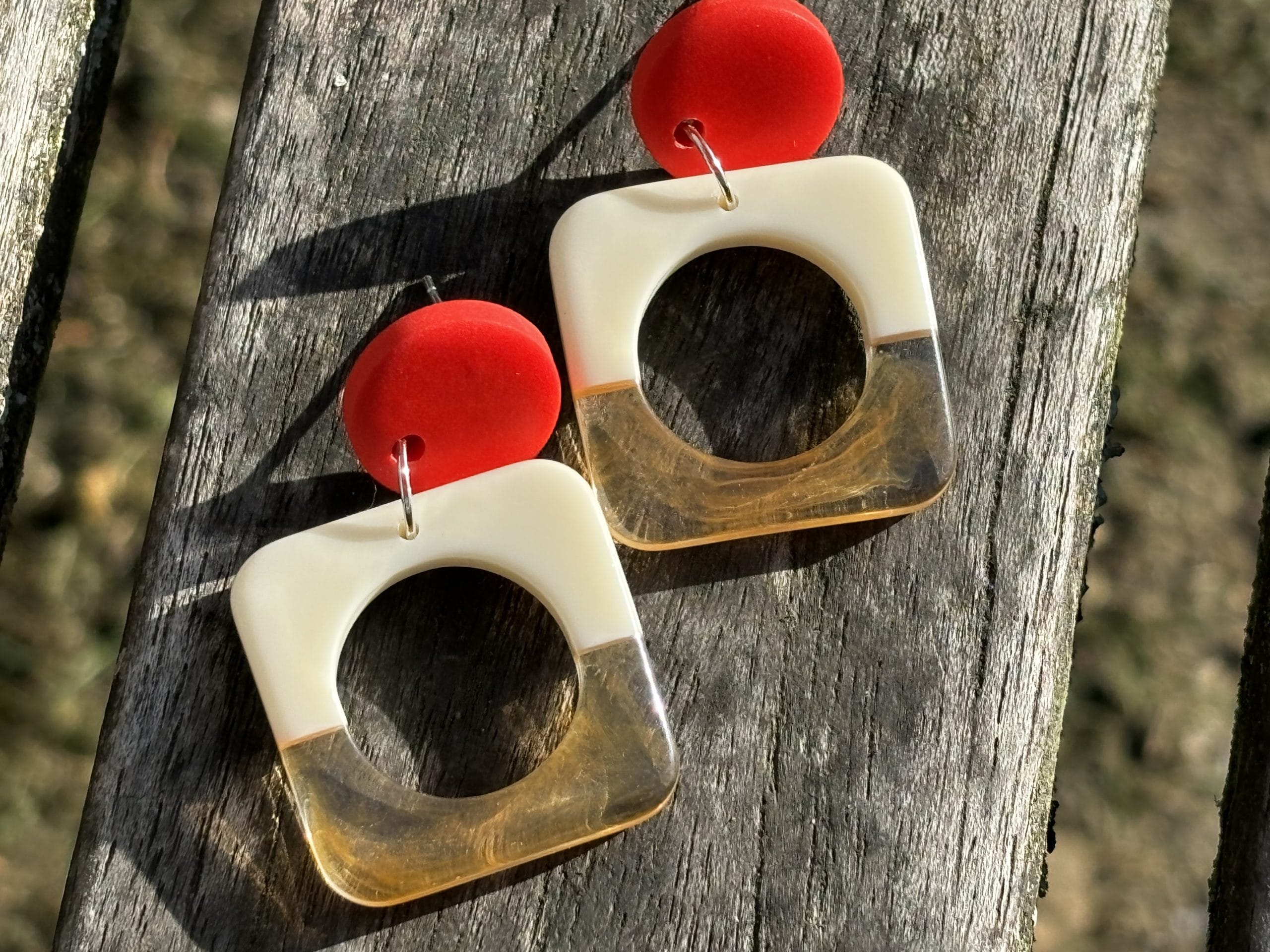Yellow Round Square earrings for sale