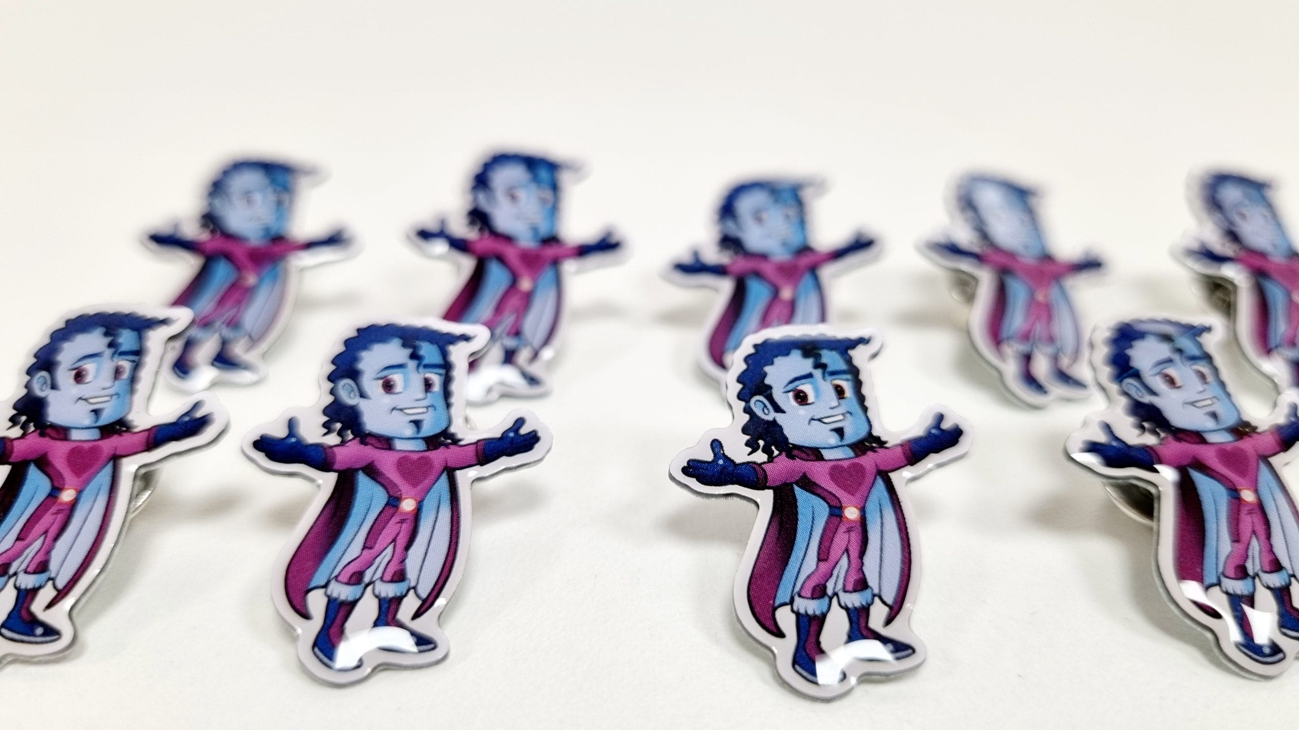 Pack of 12 small Round Square Compassionate Carlos pins - Image 3