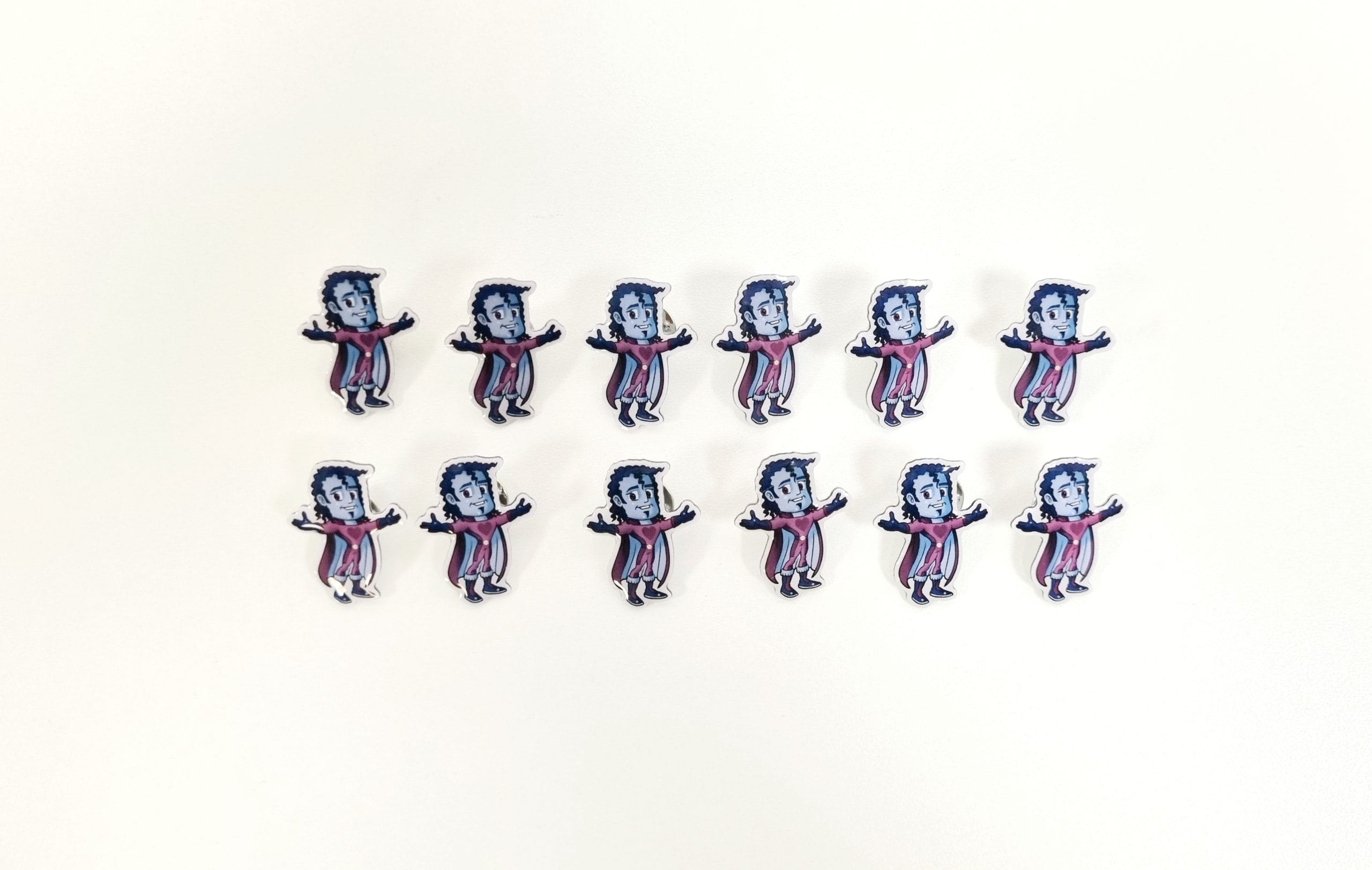 Pack of 12 small Round Square Compassionate Carlos pins - Image 2